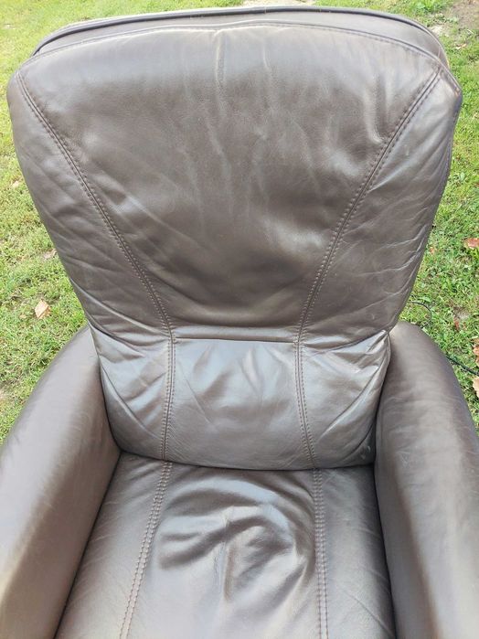 Fotel elektryczny, system pionizacji, skóra naturalna