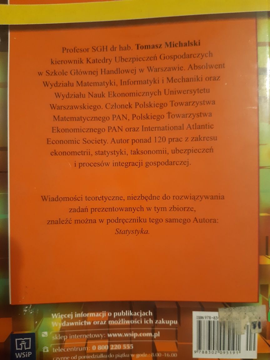 Książka "Statystyka zbiór zadań"  Tomasz Muchalski