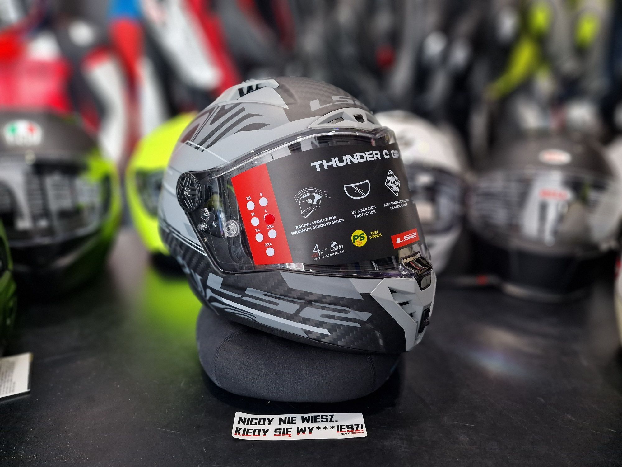LS2 FF805 Thunder GP Aero Polar Matt Black Full Face Helmet !gratisy!