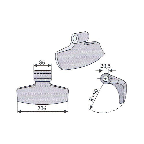Bijak młotkowy WIL-51 kosiarka bijakowa mulczer Herder Willibald