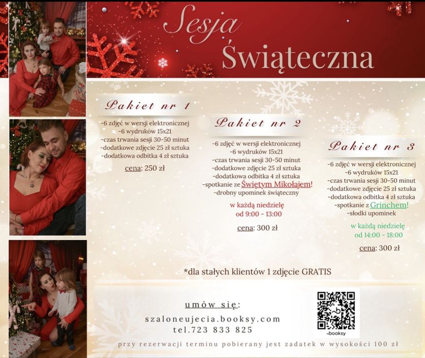 Świąteczna sesja zdjęciowa fotograf