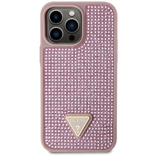 Etui Ochronne Guess Rhinestone Triangle do iPhone 14 Pro Max - Różowe