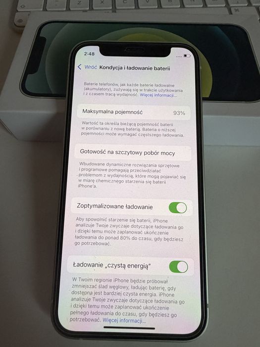 iPhone 12 mini 256gb Green Jak Nowy Bateria 93% od nowości