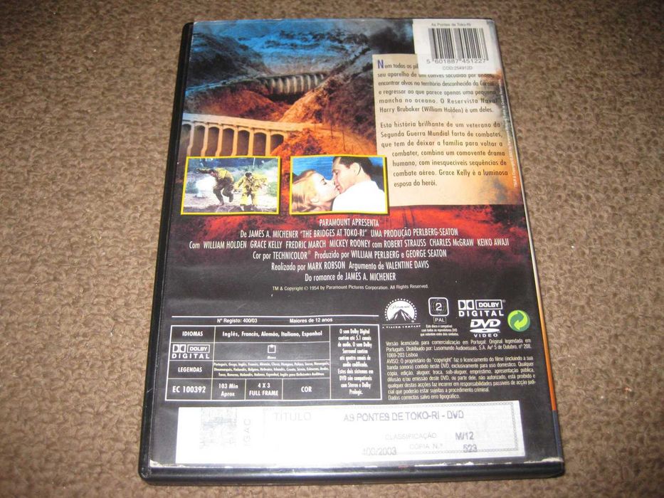 DVD "As Pontes de Toko-Ri" com Grace Kelly