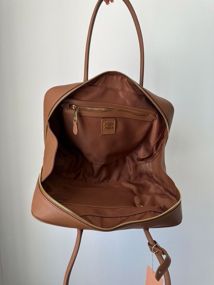 Torebka Miu Miu Brown Leather Beau Top Handle