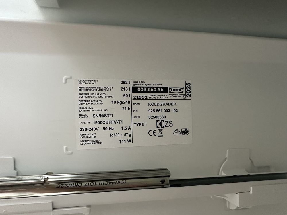 Lodówka KÖLDGRADER IKEA 2025 do zabudowy
