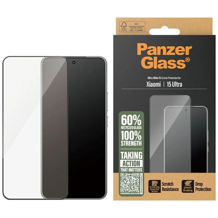 Szkło hartowane PanzerGlass Fit w. Black Frame do Xiaomi 15 Ultra