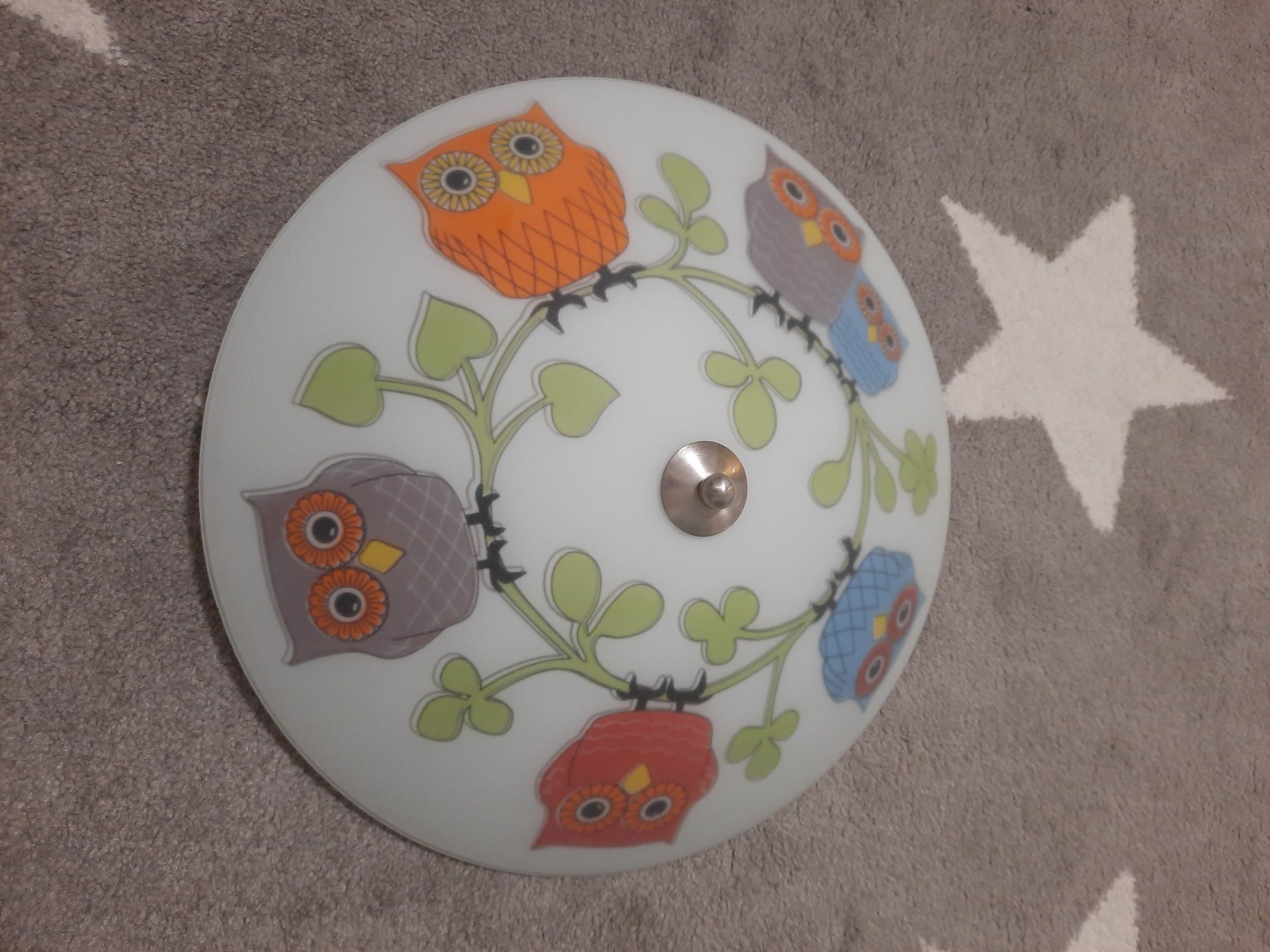 Lampa Dziecięcy plafon z kolorowymi rysunkami sówek