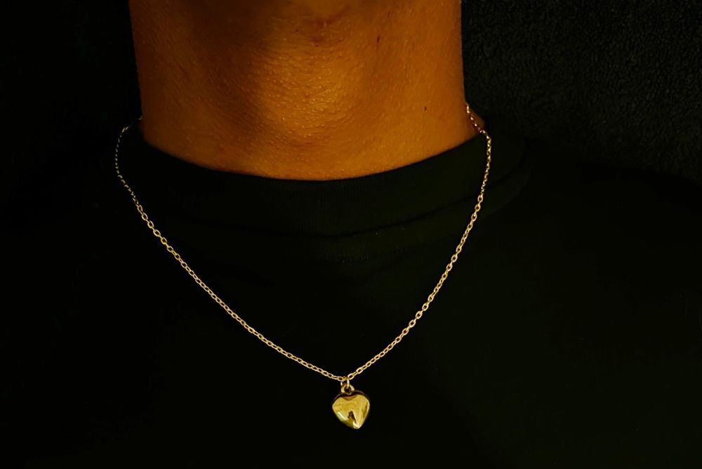 Colar para pescoço ou tornozelo Dourado com coração