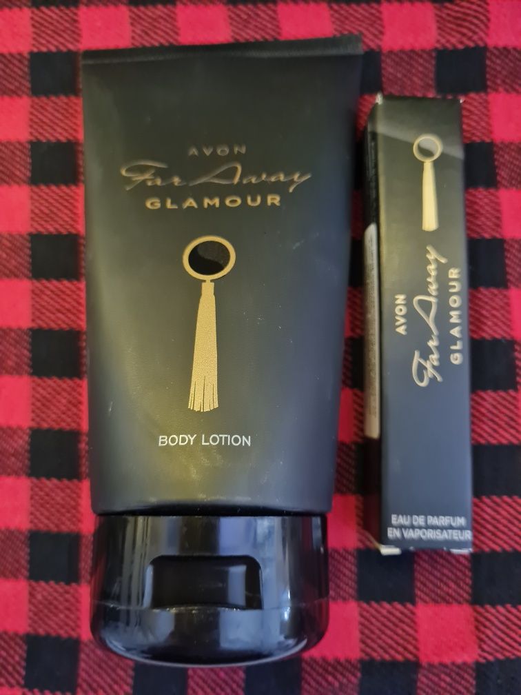 Avon Far Away Glamour perfumetka balsam zestaw NOWY