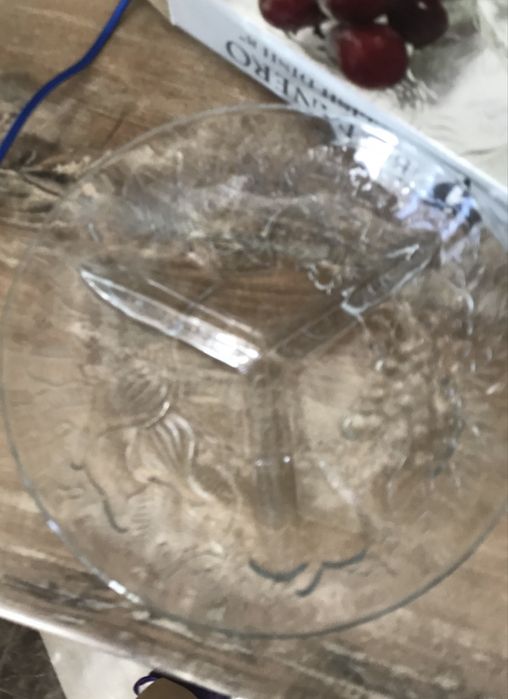 Тарілка під сир, на 3 секції. скляна