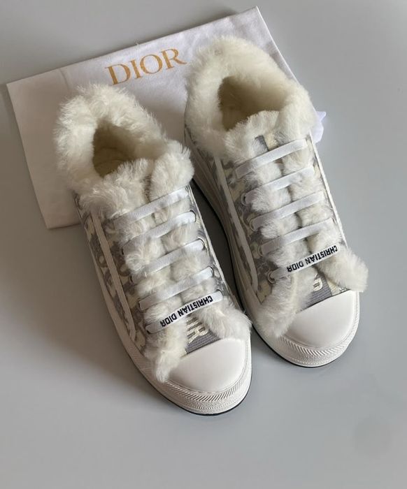 Dior кеди з хутром теплі кроссовки кроси кеды угги сапожки ботинки