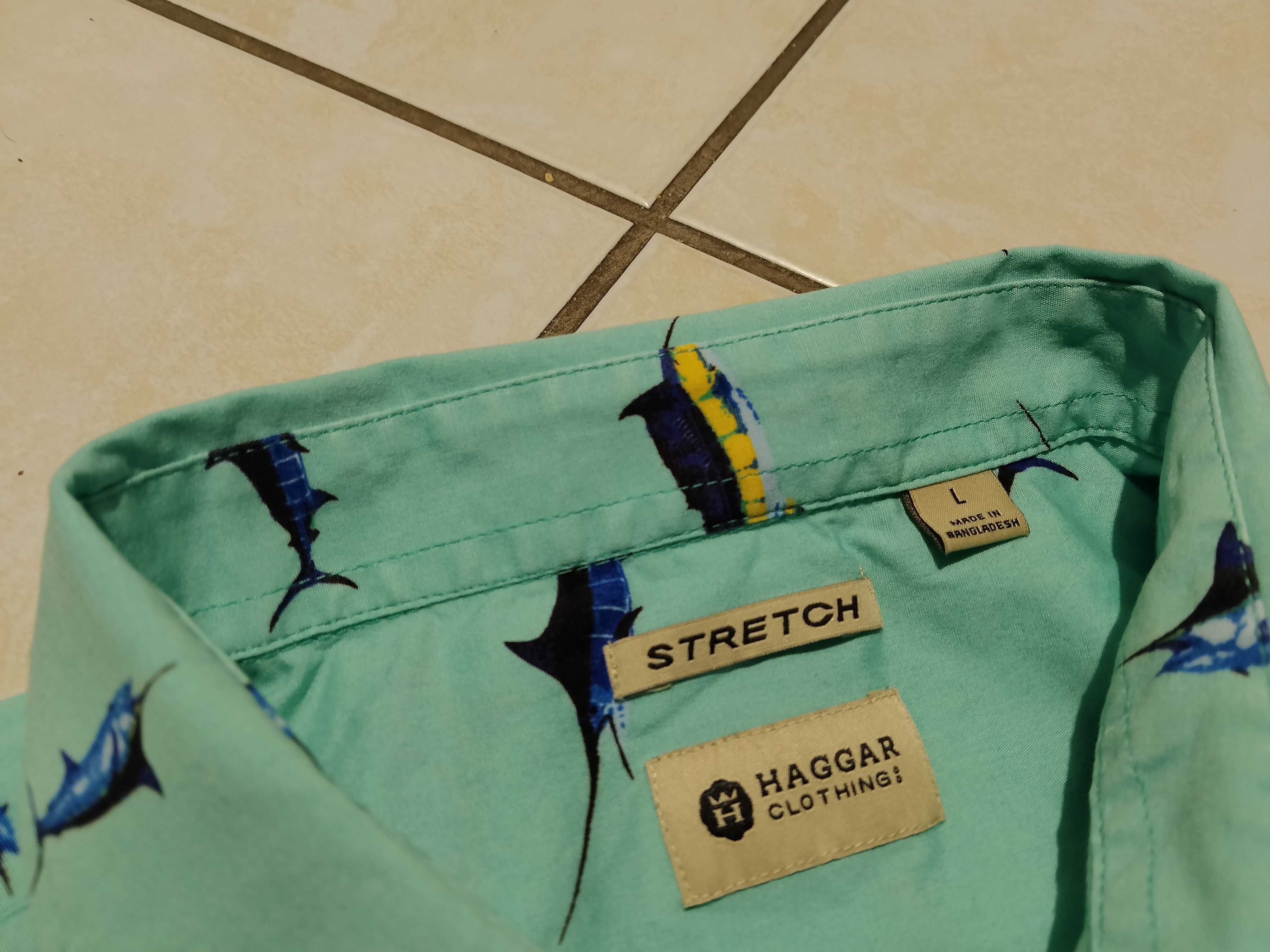 HAGGAR USA - NOWA! Markowa Koszula Męska krótki rękaw rozmiar L