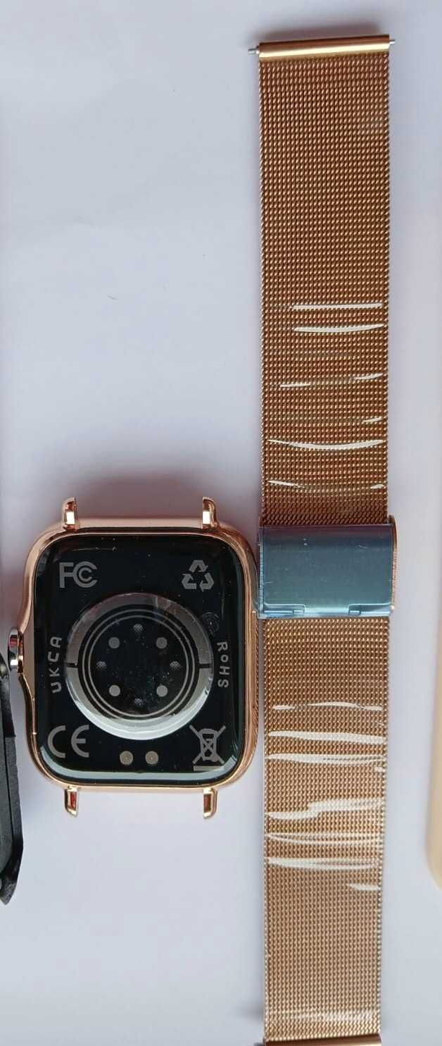 Smartwatch damski złoty, dwa wymienne paski, nowy