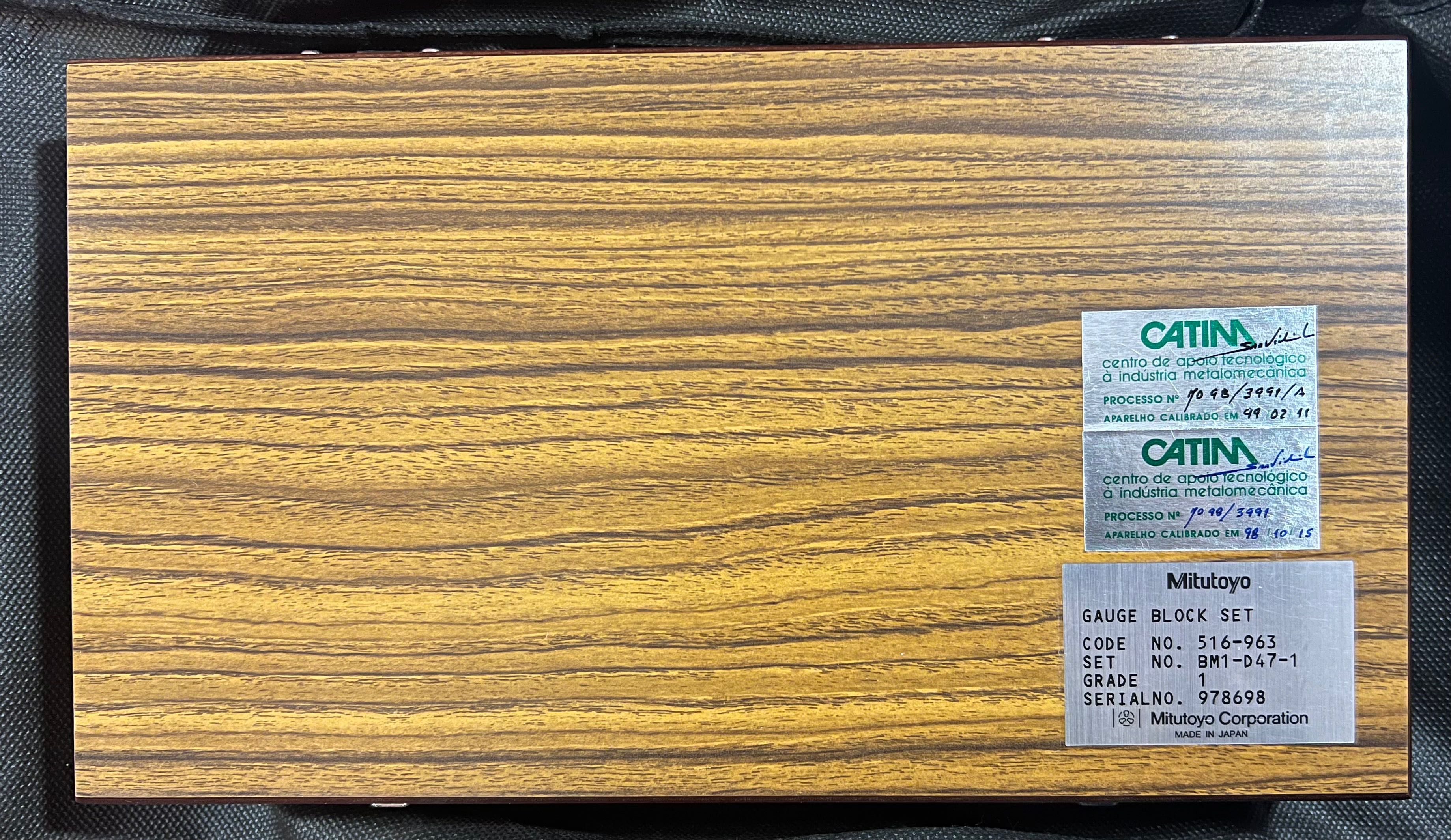 Conjunto de blocos padrão de 47 peças Mitutoyo