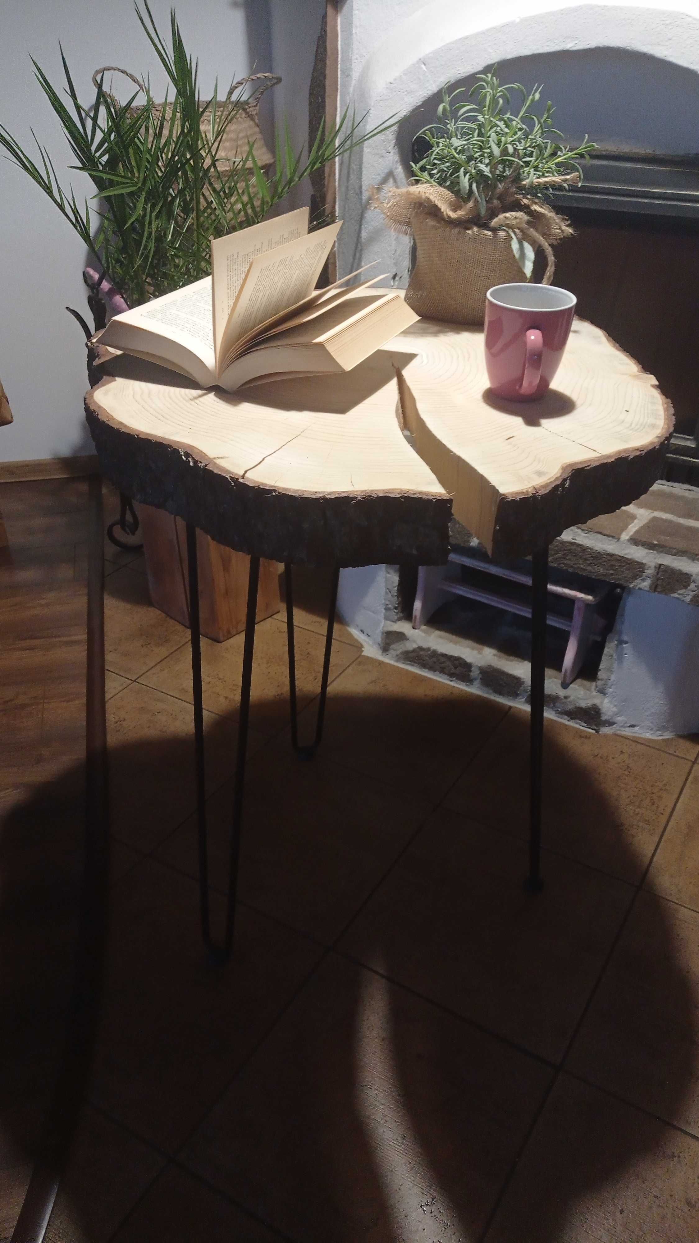 Stolik ława plaster drewna z korą XXL okazji