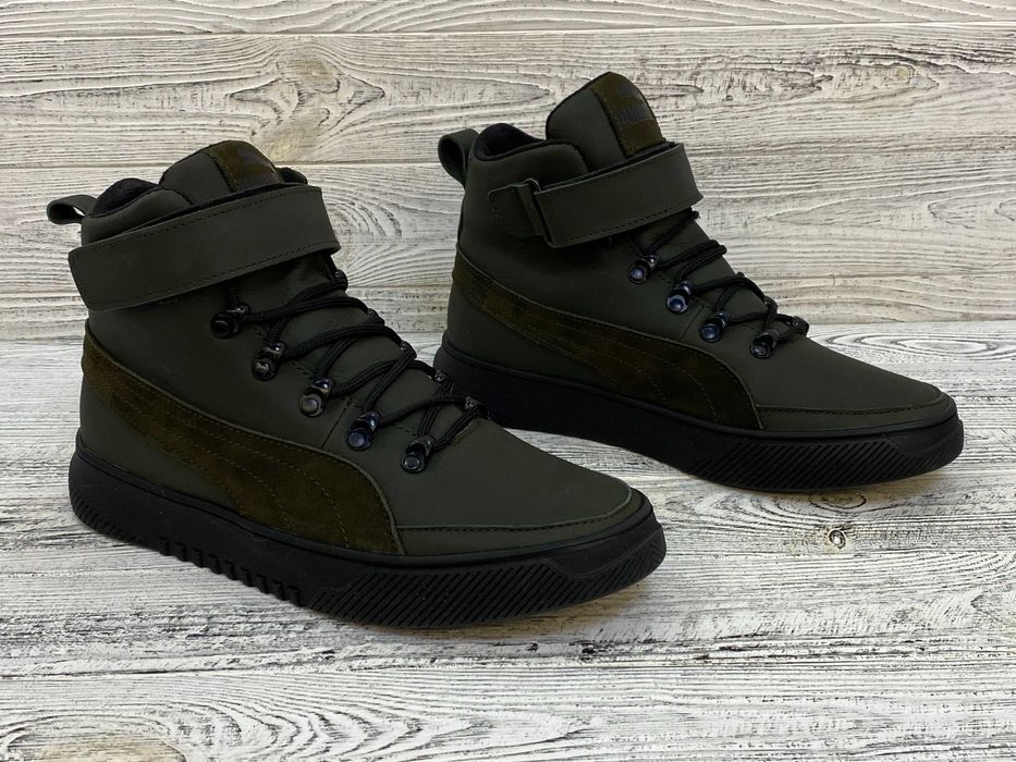 Зимові чоловічі кросівки на хутрі Шкіра! Розміри 40-45. Ботинки Puma