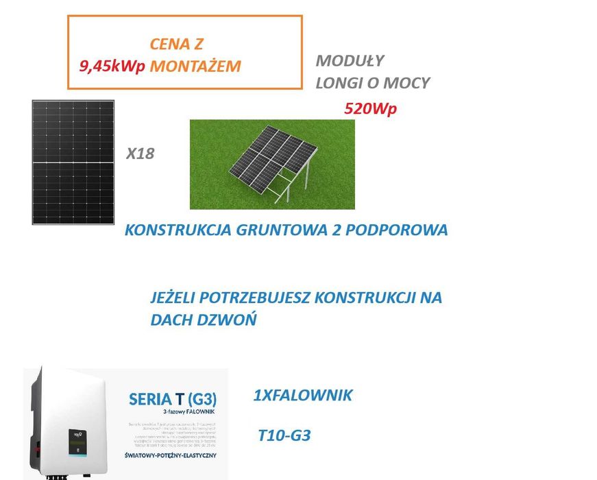 fotowoltaika 9,45kW grunt