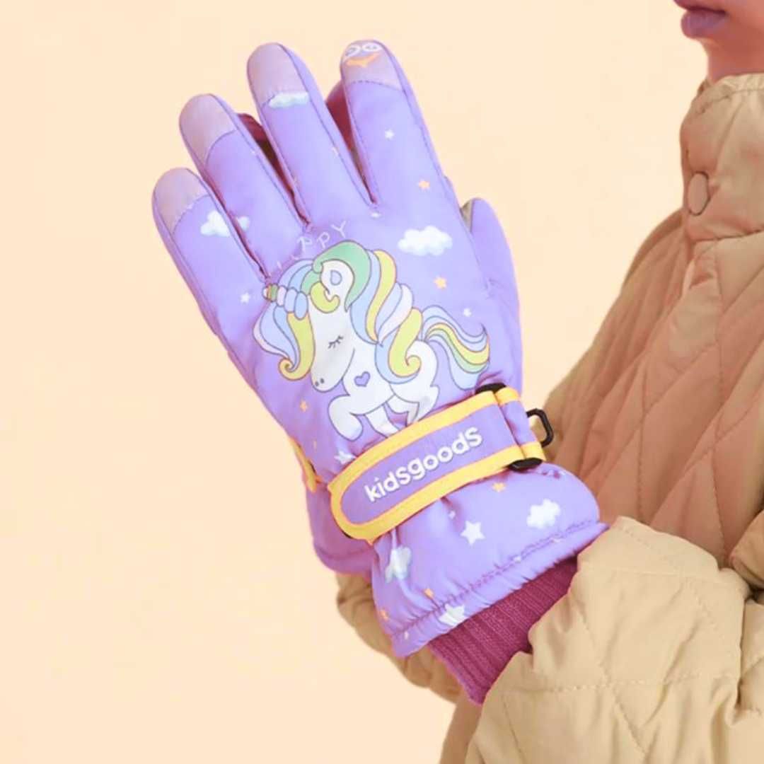 Rękawice Narciarskie Rękawiczki Zimowe Dziecięce Dla Dzieci Unicorn