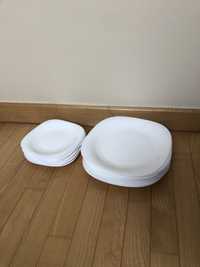 lekkie talerze komplet obiadowy biały actopal Luminarc talerz mały