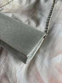 Clutch/Pochete prateada brilhante