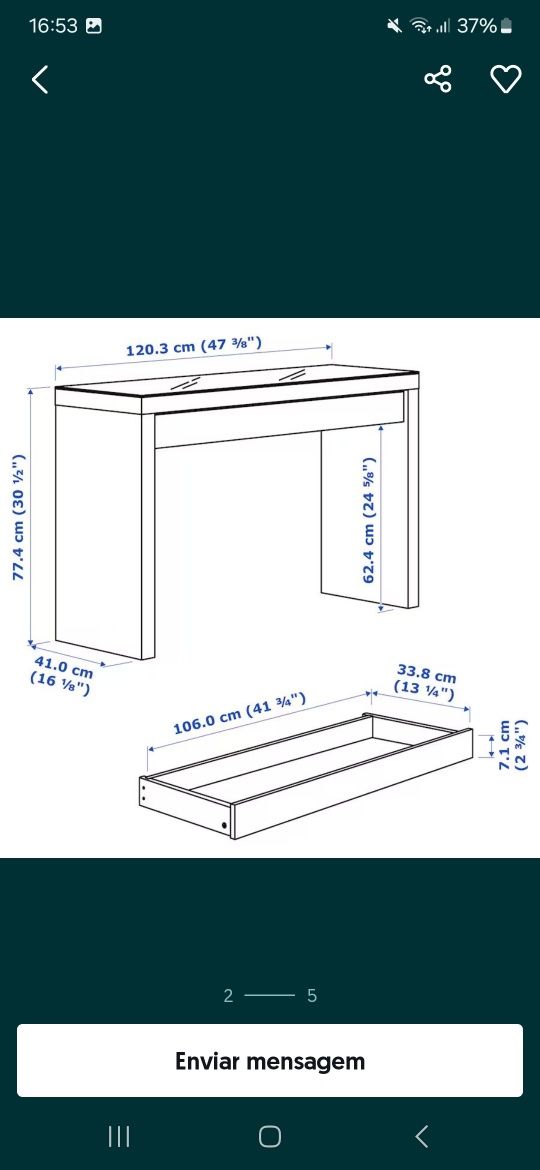 Toucador e cadeira ikea malm