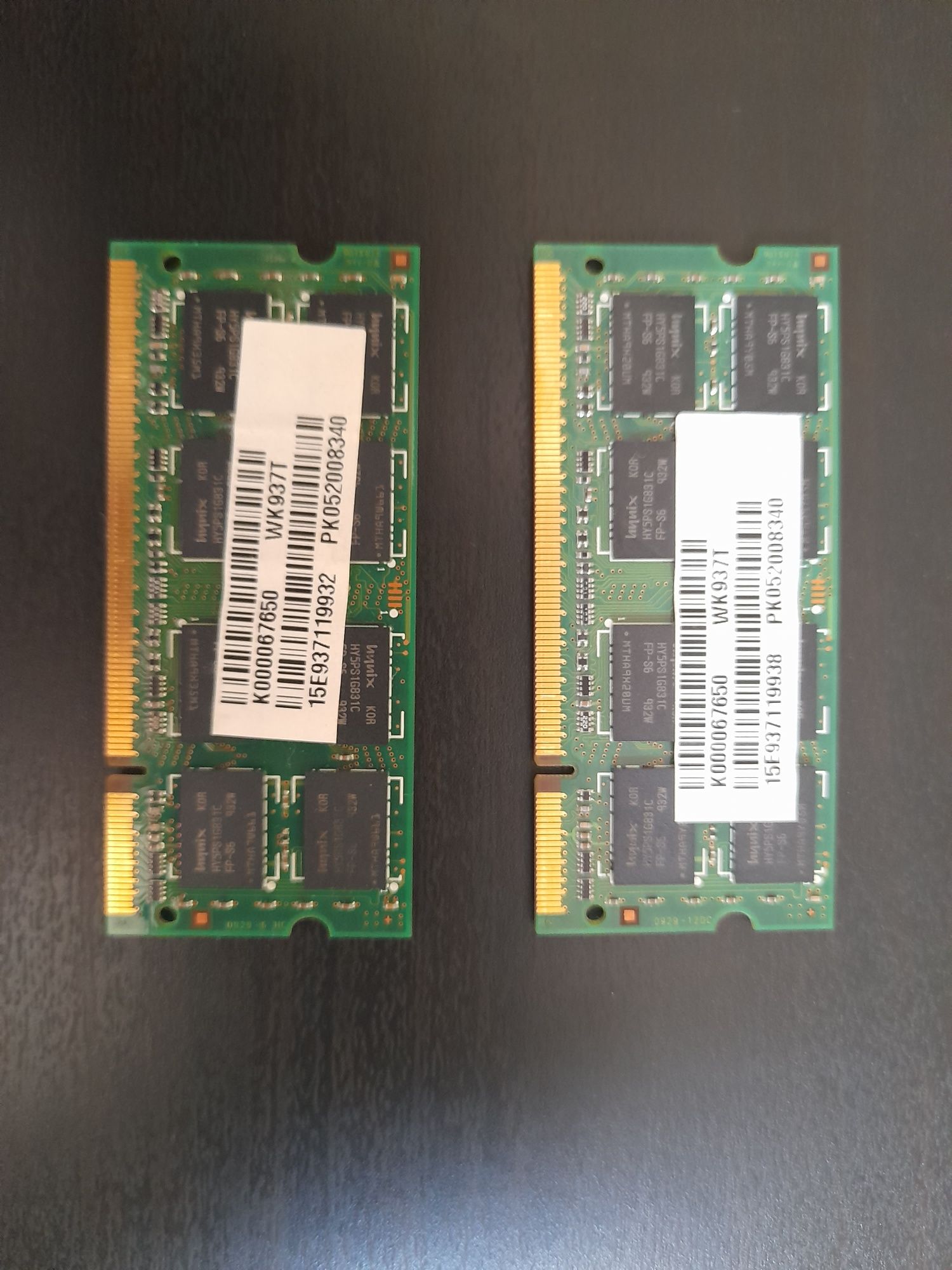 Memórias RAM 2GB + 2GB (2 unidades)