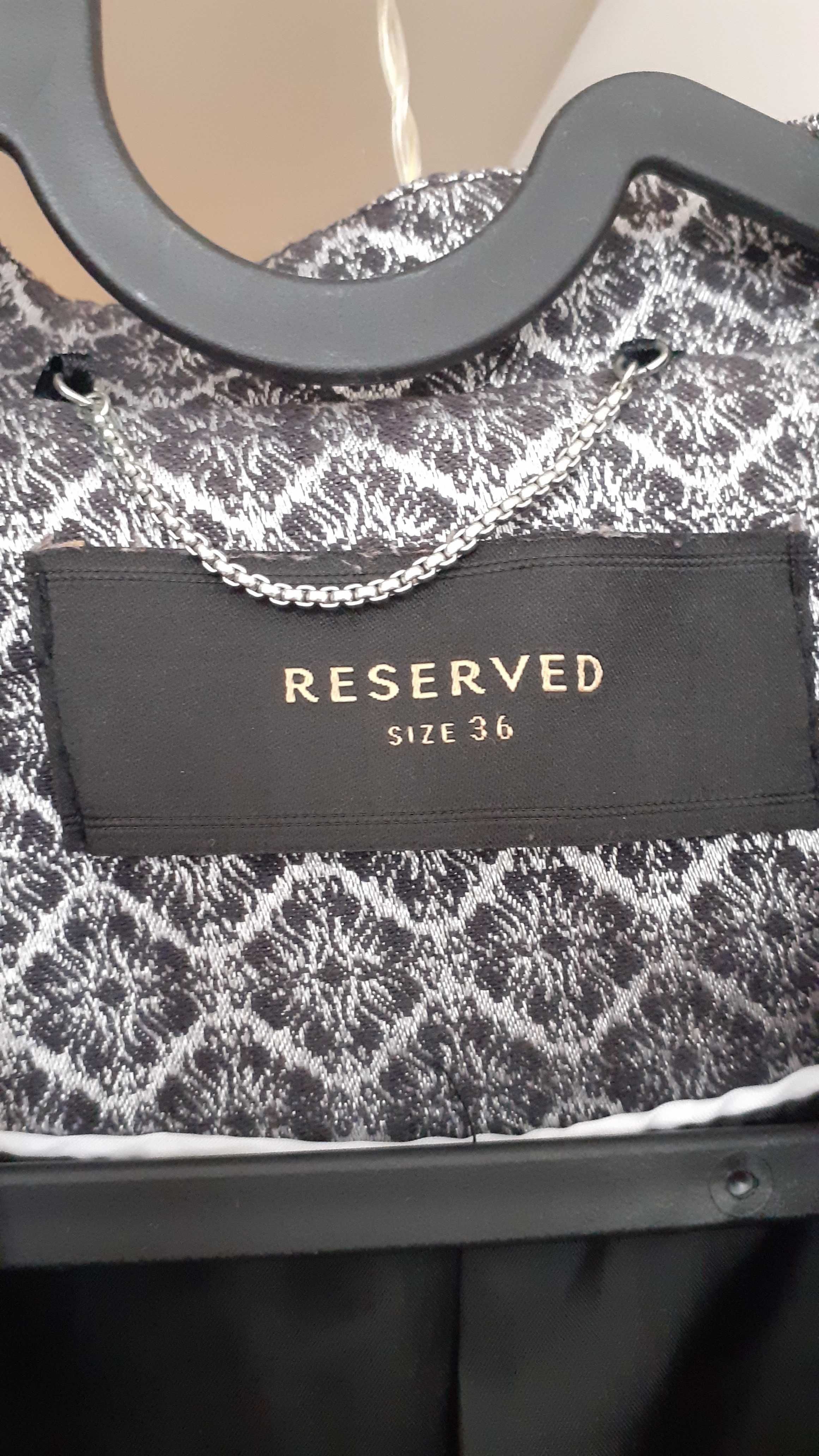 Srebrna marynarka żakiet Reserved 36