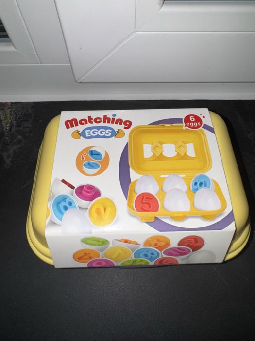 Розвивальна іграшка сортер Яйця 6 шт. набір, цифри 7-12