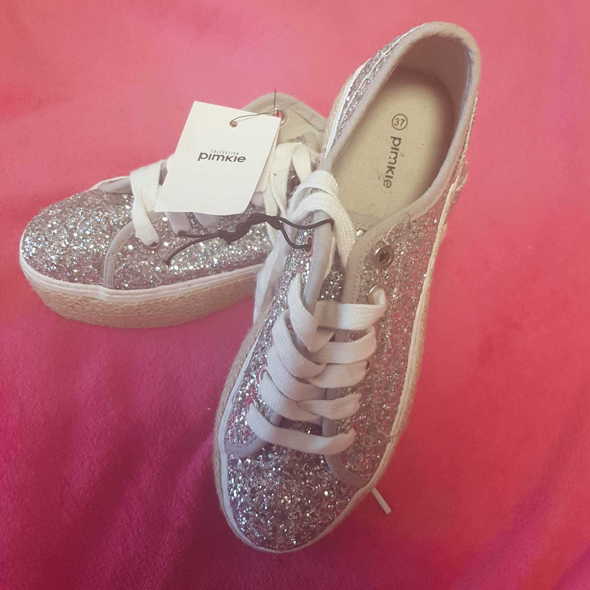 Srebrne PIMKIE espadryle trampki tenisówki rozm 37