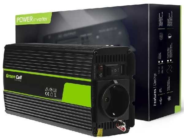 Инвертор (преобразователь напряжения) Green Cell INV03DE 12V/230V 500W