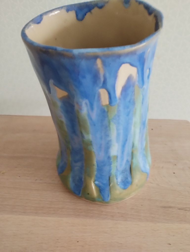 Wazon niebieski ceramika hand made