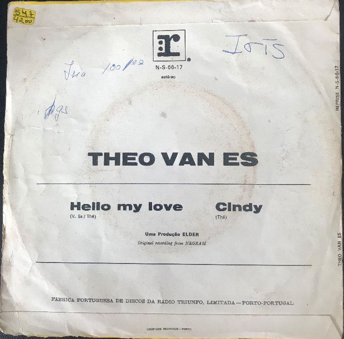 Disco Vinil - Theo van Es ‎– Hello My Love