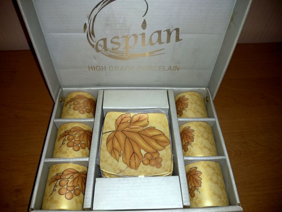 Новый кофейный фарфор чашки+блюдца в упаковке Caspian Япония