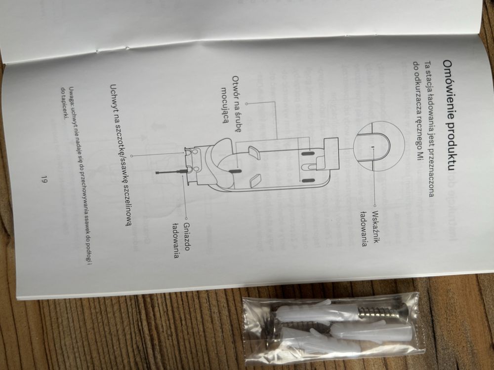 Stacja ładująca Xiaomi odkurzacz ręczny model SCWXCQ01RR