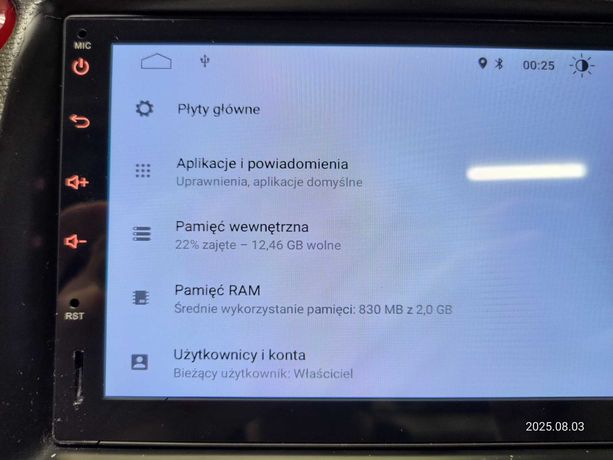 Radio Android Ram 2GB Ramka Honda Civic
