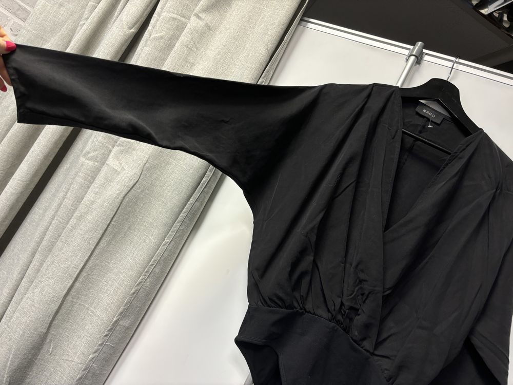 Nago czarne eleganckie body tencel