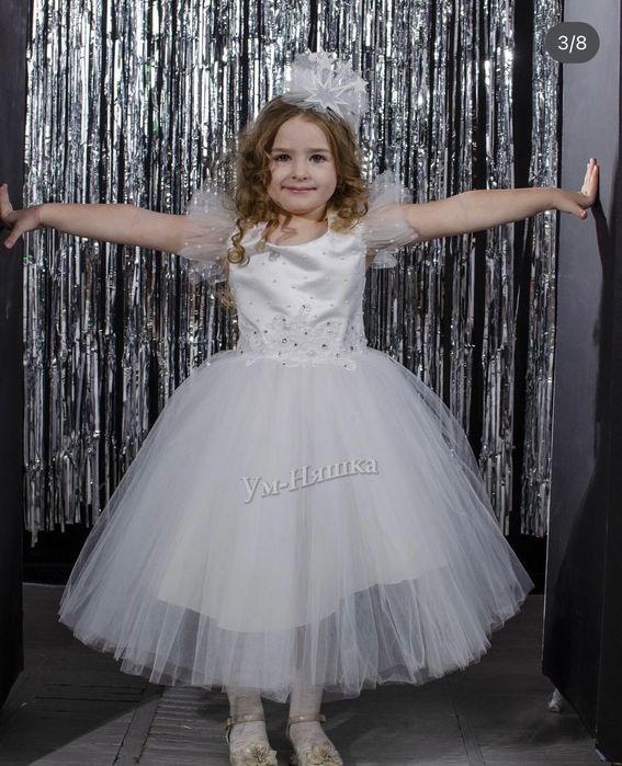 Сукня сніжинки, біла сукня, плаття біле