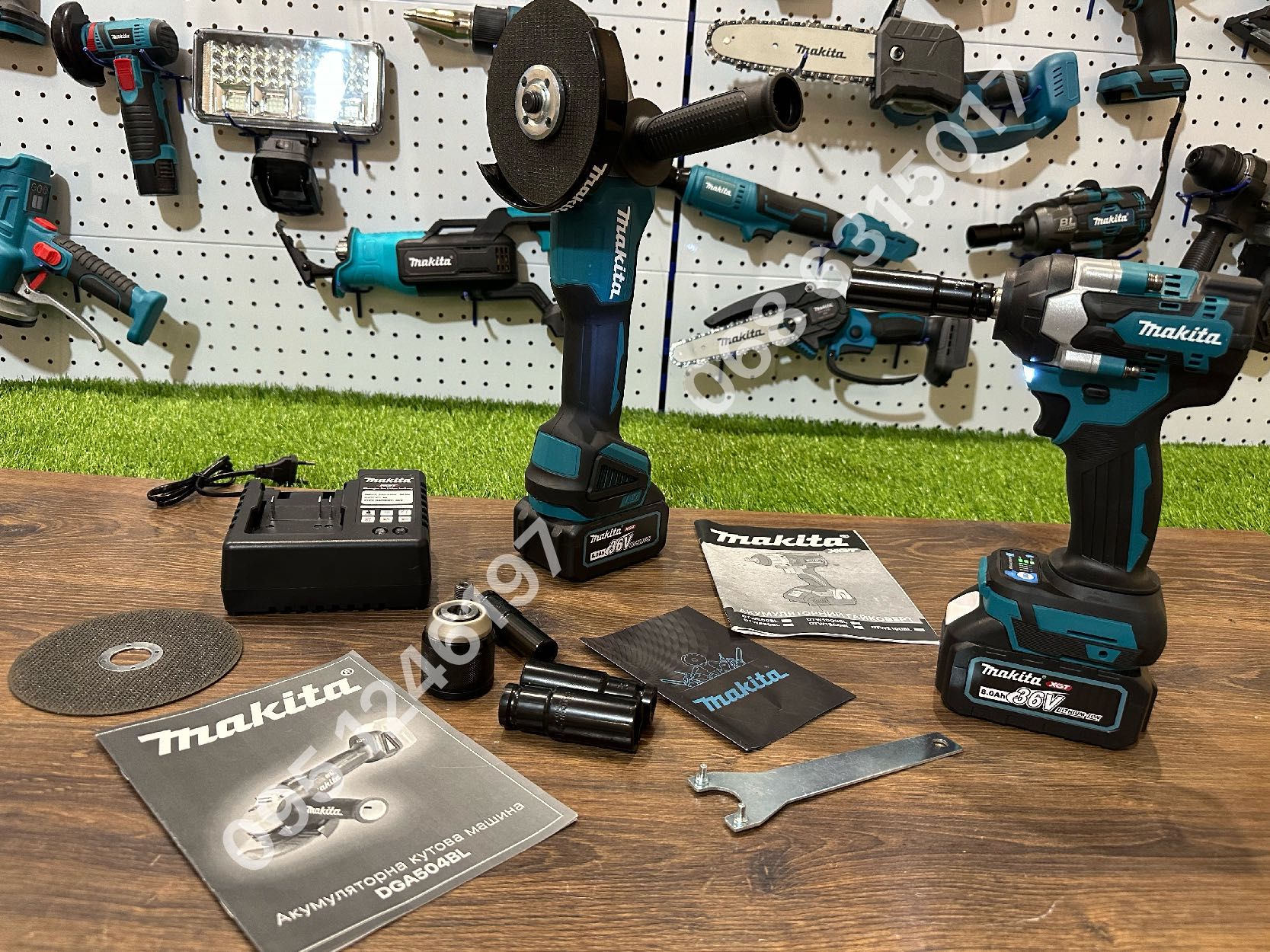 Набор 2/1 Makita Болгарка DGA511BL + Гайковерт DTW500BL с акб 36V 8Ah