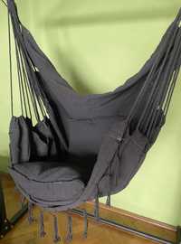 Fotel wiszący krzesło brazylijskie huśtawka szary 150kg Heckermann