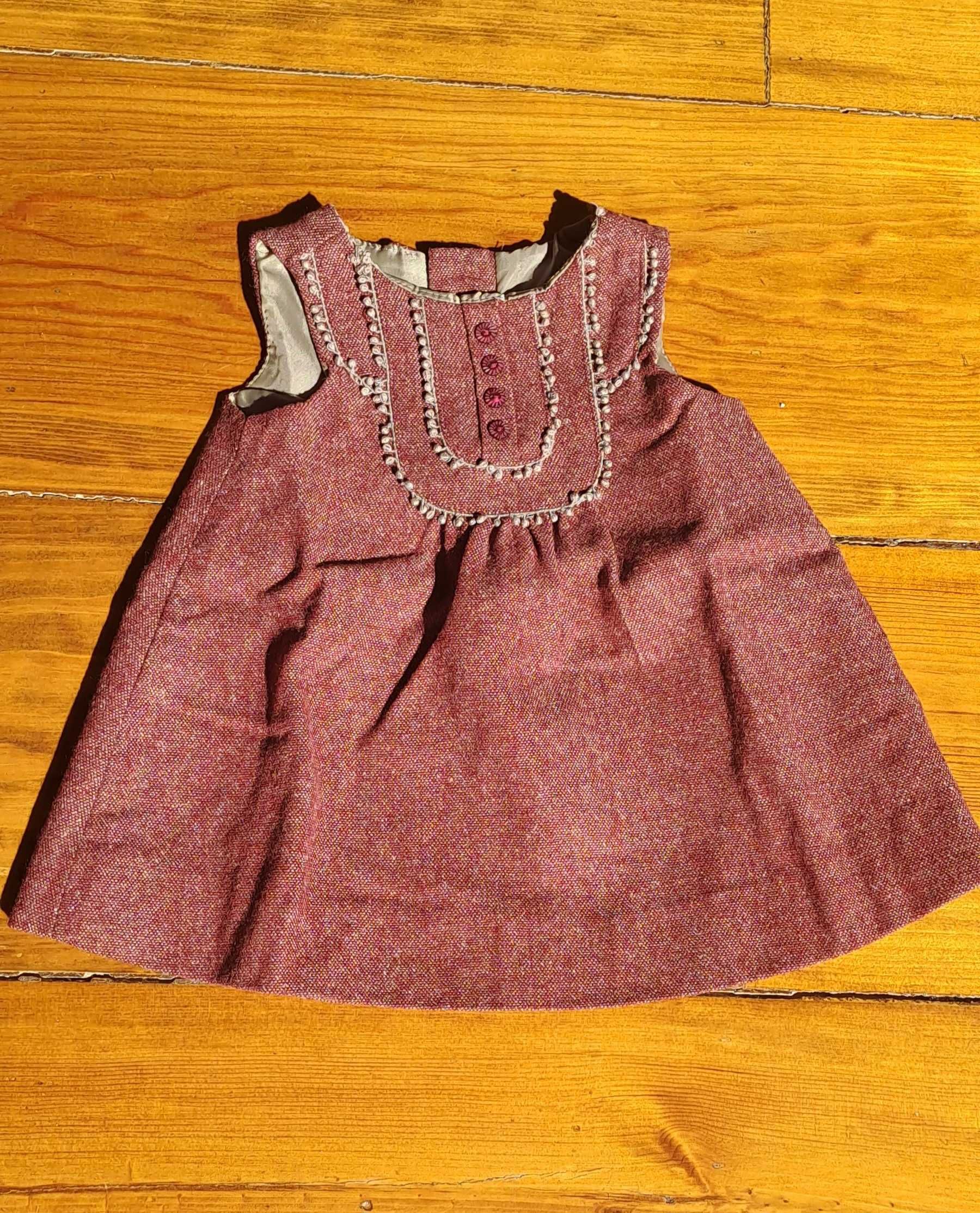 Vestido bordeaux Zara 68 cm