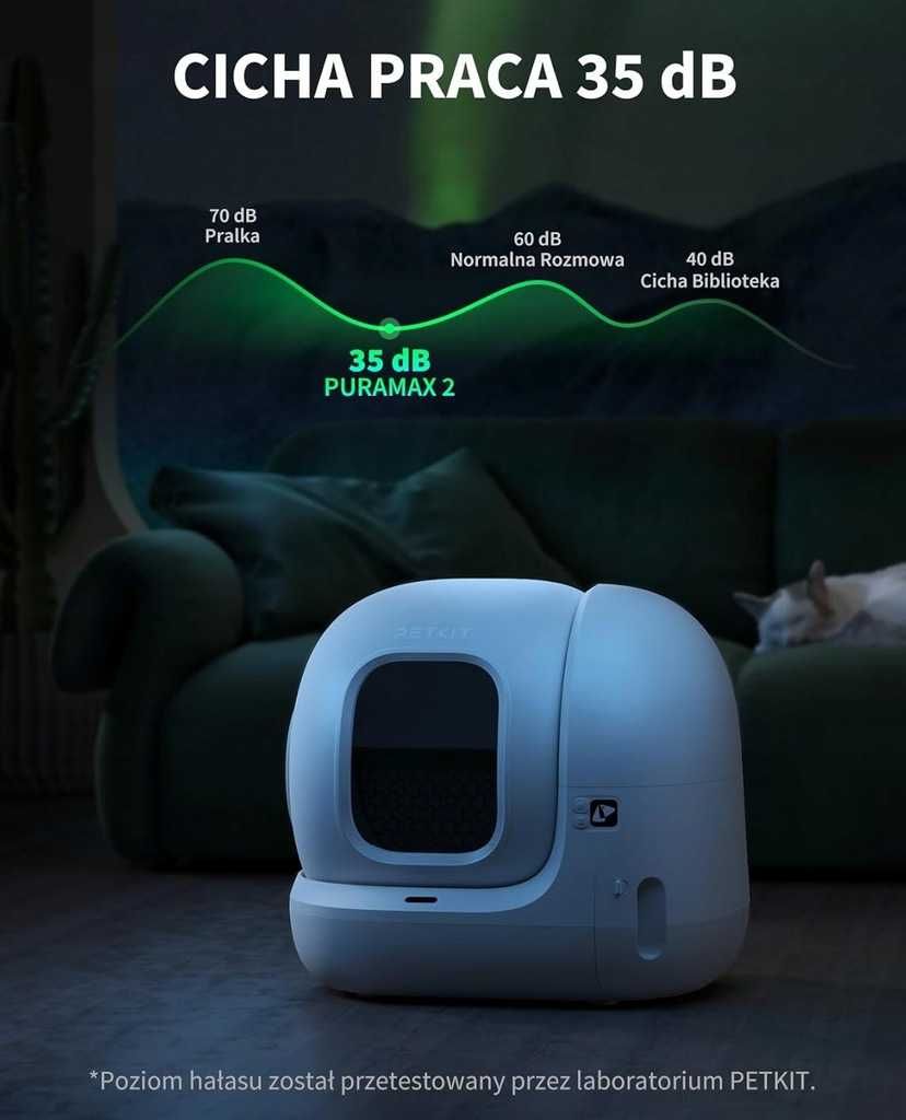 PETKIT PURA MAX 2 – samoczyszcząca kuweta 76 l z matą, filtrami i app