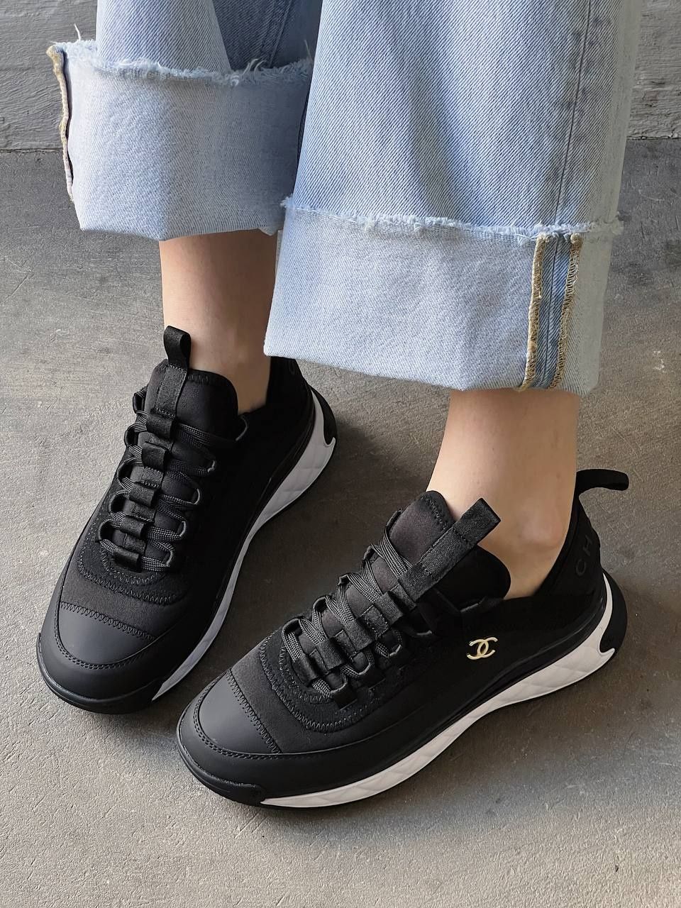 р36-41 жіночі Кросівки Chanel Sneakers Black
