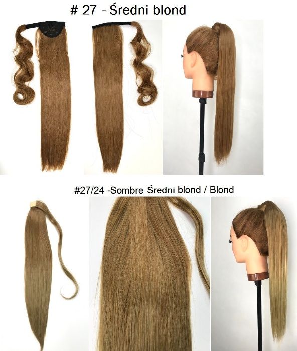 Doczepiany KUCYK OMBRE Treska DOPINKA Kitka Różne KOLORY