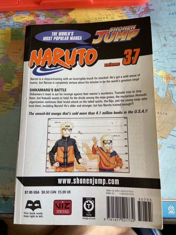 Livro Mangá Naruto Volume 37 (em inglês) usado
