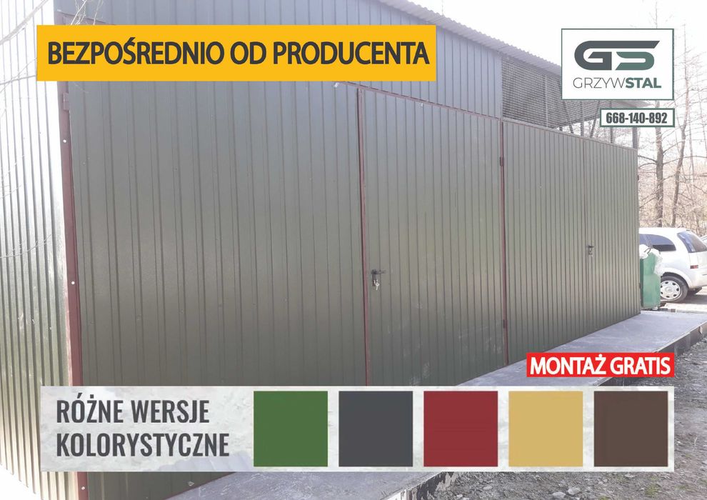 Garaż blaszany 8x6 - Hala -Garaże Blaszane -Wiaty -Blaszak -GRZYWSTAL