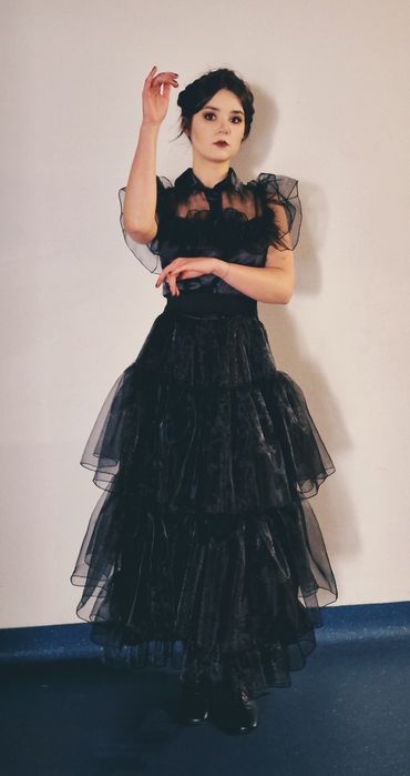 Sukienka Wednesday Addams od ręki hit bale rozmiary od 122 do 158cm