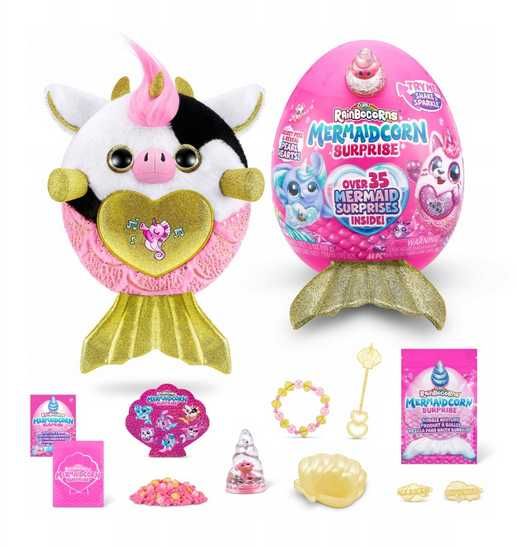 ZURU RAINBOWCORNS Mermaidcorn Surprices duży pluszak z złotą płetwą