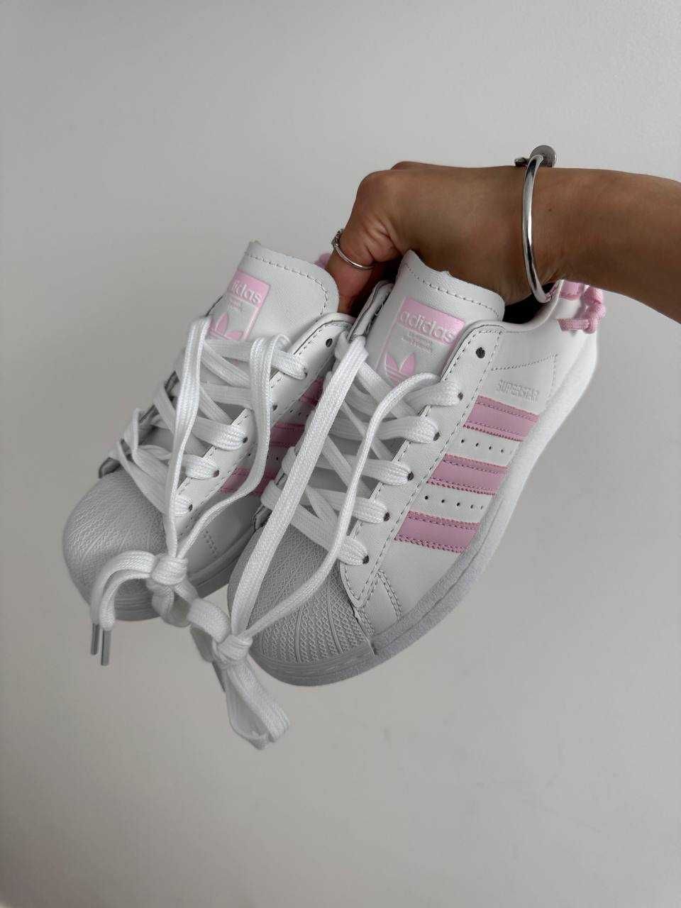 Кроссовки Adidas Superstar White Pink KNOTTED ROPE