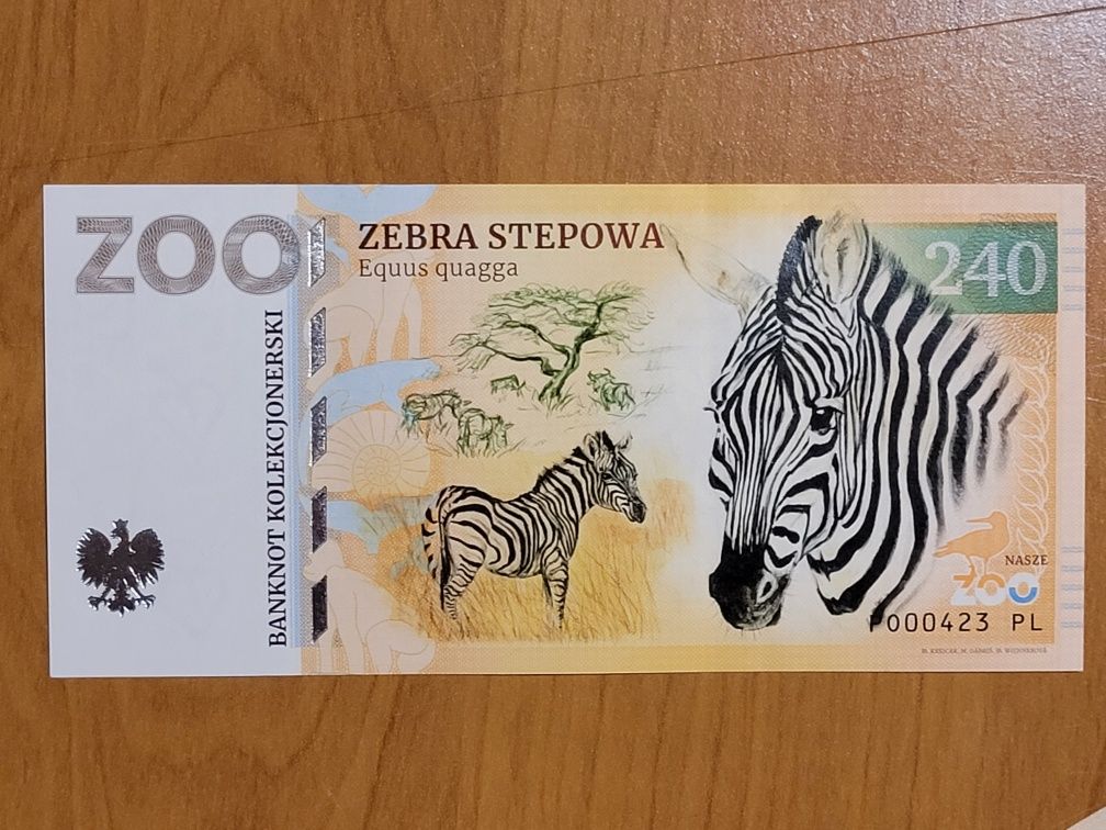 NOWOŚĆ Banknoty kolekcjonerskie Zoo Poznań ZOOLAR bony Matej Gabris